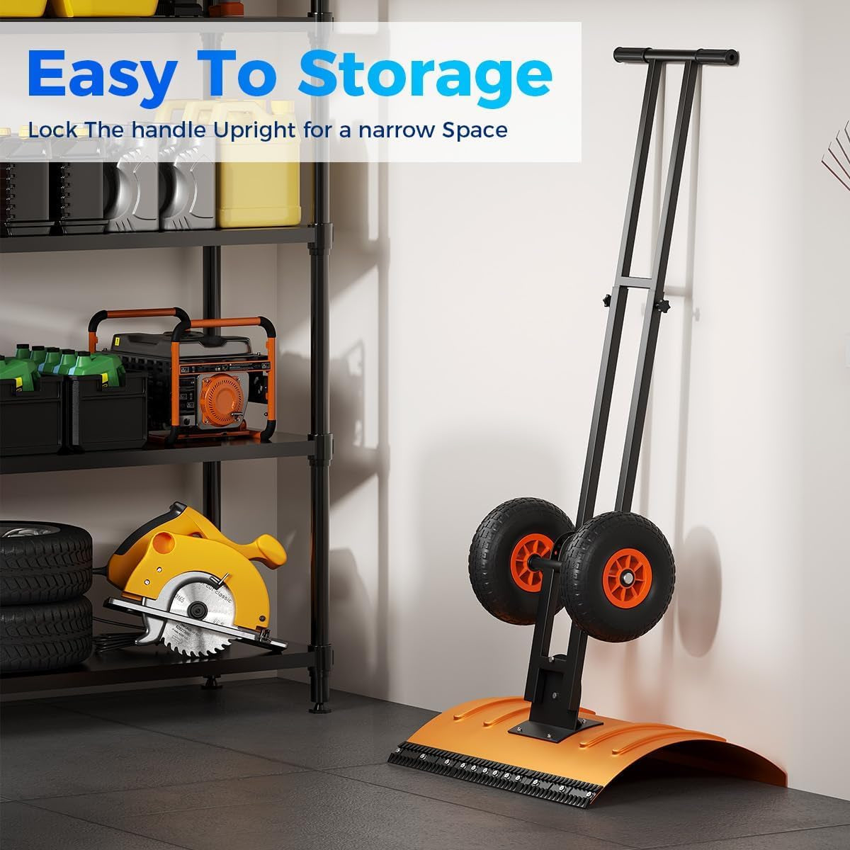 29"W X 19.68"H Snow Pusher Shovel with Wheels,Heavy Duty Steel Snow Shovel with Wheels,Angled Blade Efficient Snow Removal With5-Position Angled Blade & Adjustable Handle for Doorway, Sidewalk