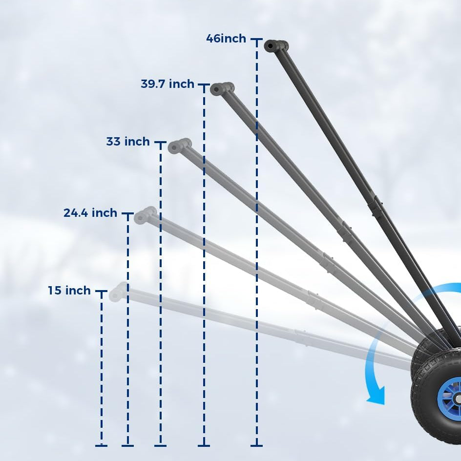 29"W X 19.68"H Snow Pusher Shovel with Wheels,Heavy Duty Steel Snow Shovel with Wheels,Angled Blade Efficient Snow Removal With5-Position Angled Blade & Adjustable Handle for Doorway, Sidewalk