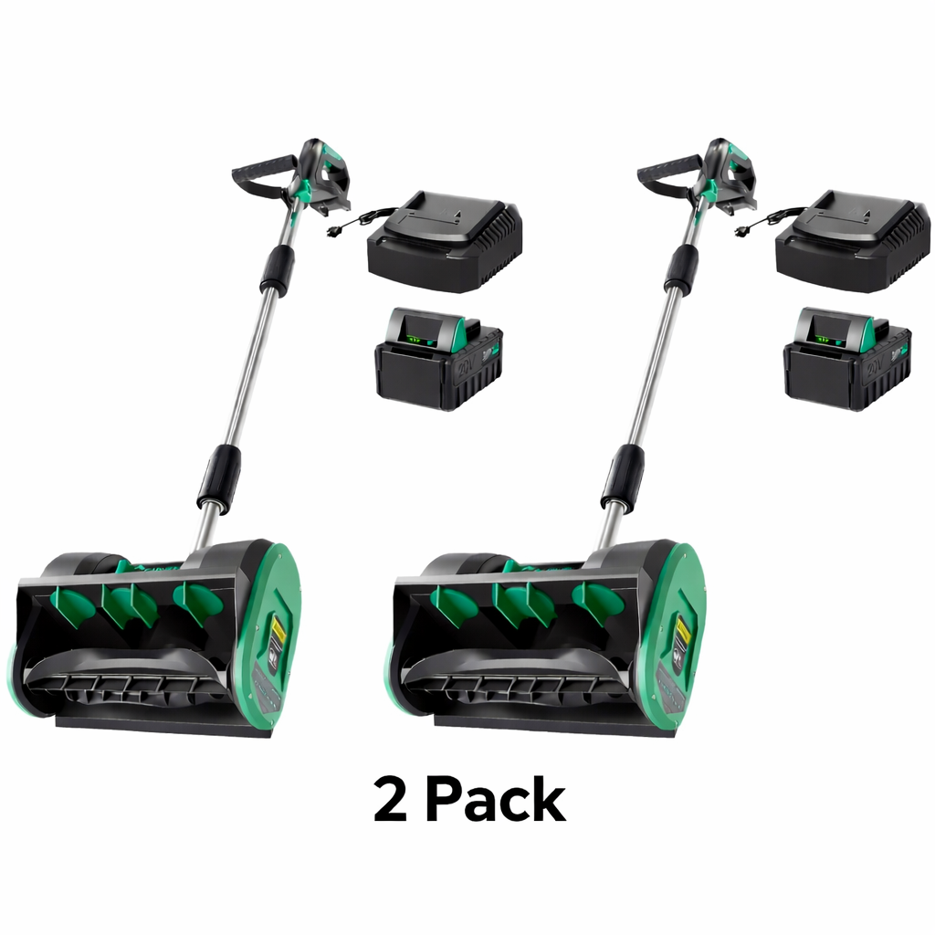 2 Pack 12" Cordless Battery Powered Snow Blower - 20V Lightweight with Ergonomic Handle, Detachable Design for Steps and Decks