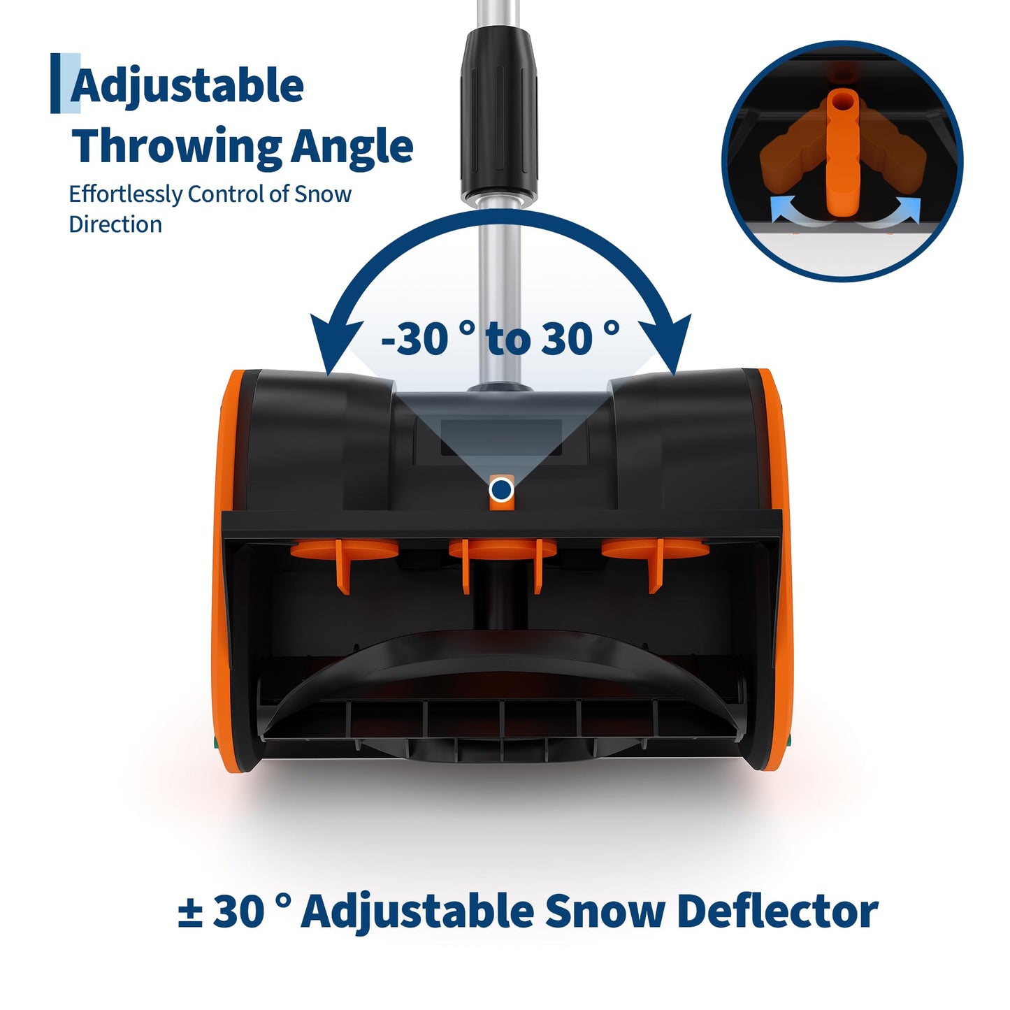 12" Cordless Snow Blower with 20v 4.0Ah Battery and Charger 17ft Throw Distance for Sidewalk & Driveway, Orange