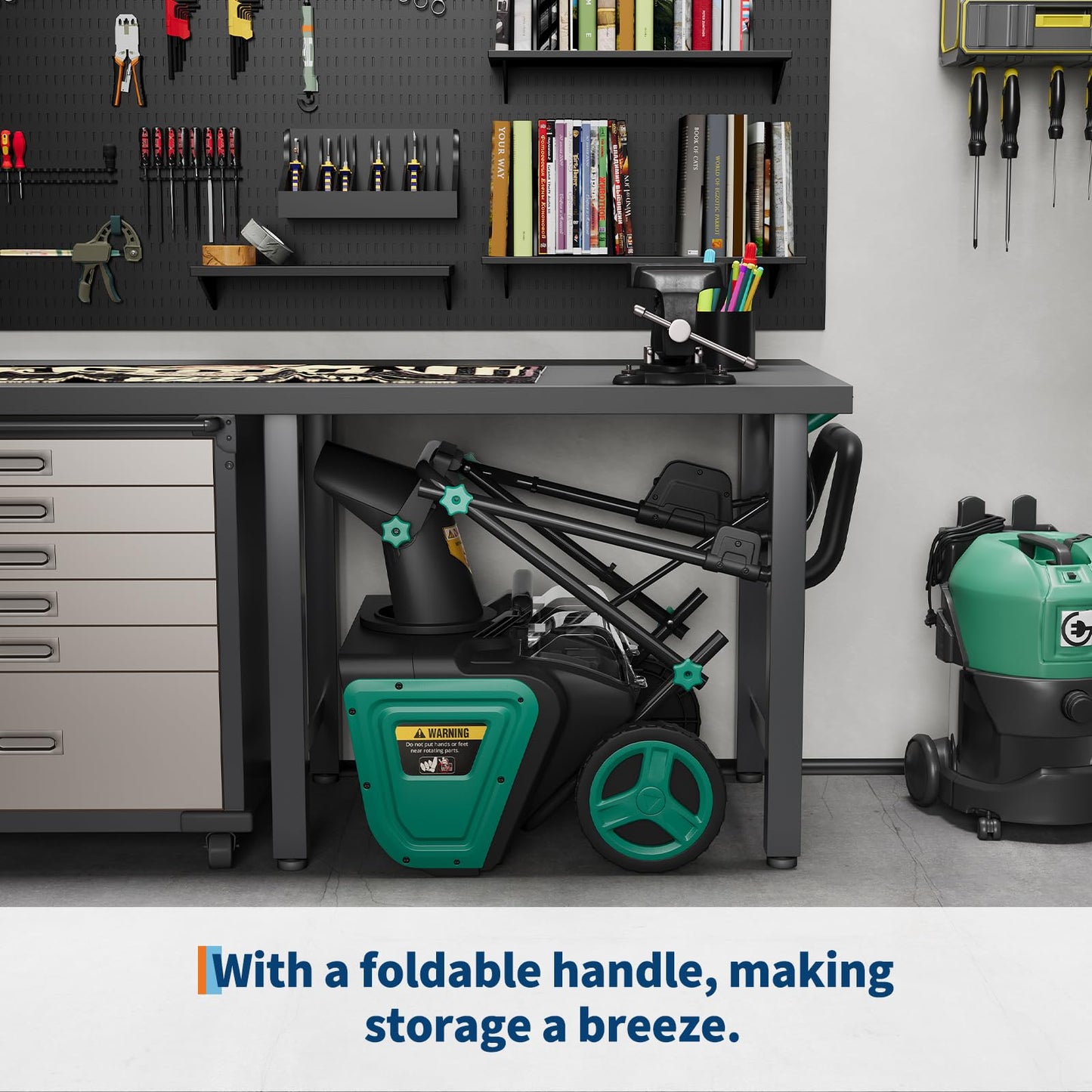 20" Cordless Electric Snow Blower- 40V 4.0Ah Battery Powerful Motor 19.6FT Throw Distance Lightweight Maneuverable for Driveways Patios Sidewalks