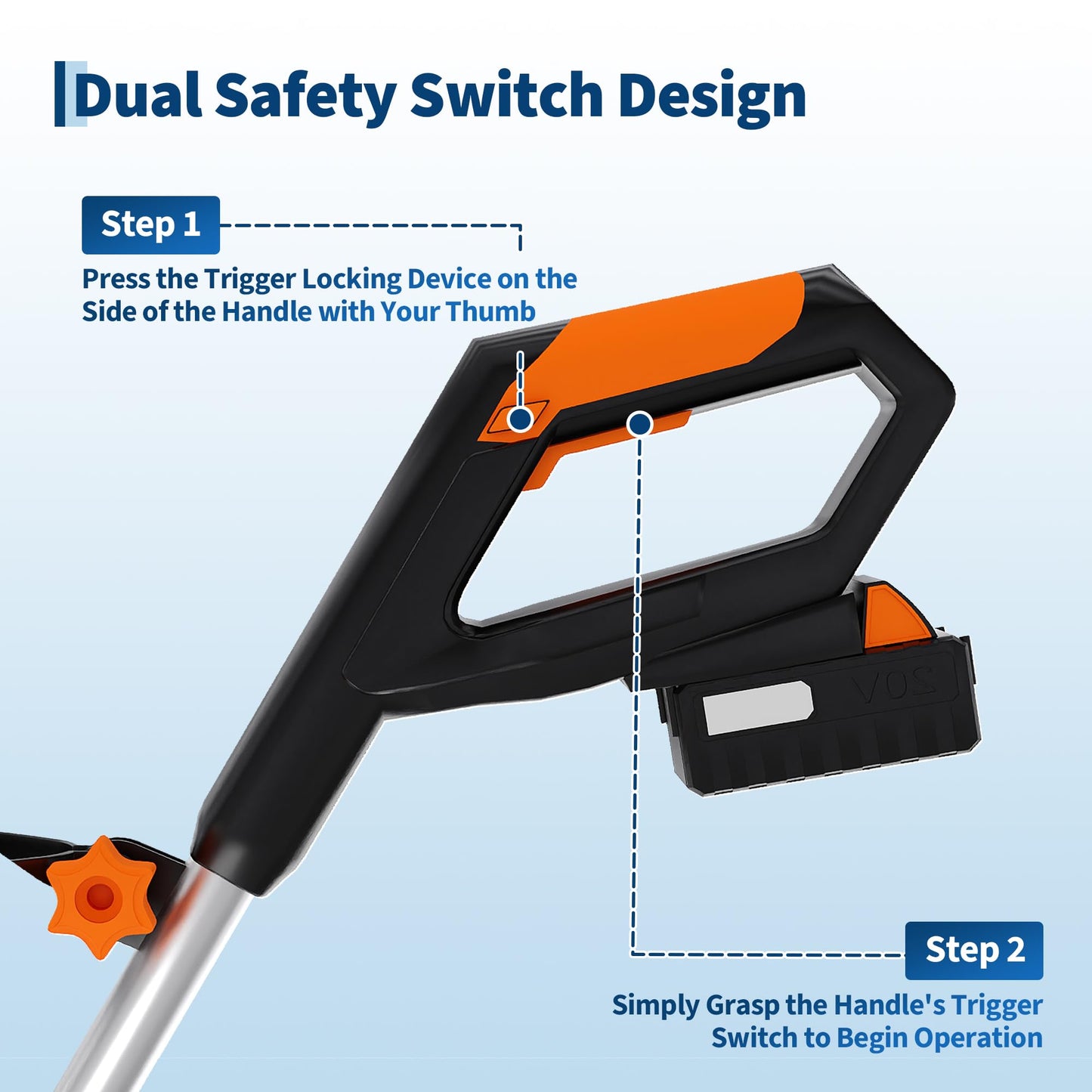 12" Cordless Snow Blower with 20v 4.0Ah Battery and Charger 17ft Throw Distance for Sidewalk & Driveway, Orange