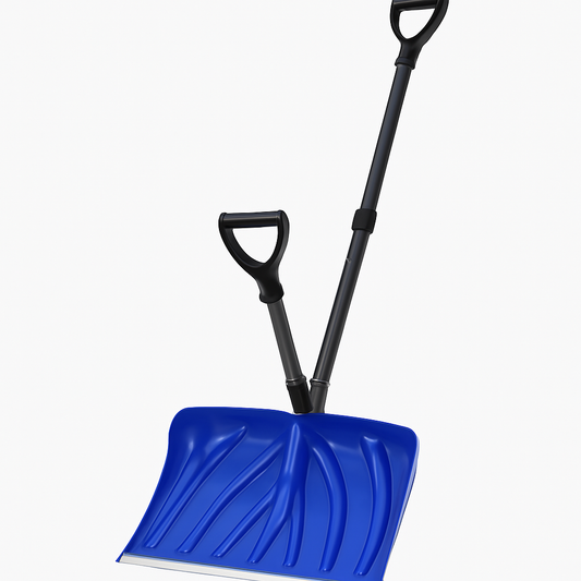 17.7"W X 12.6"H Snow Shovel with Assisted D-Ring Handle, Ergonomic Snow Pusher Shovel, Lightweight & Durable Winter Tool for Driveway Walkway Garden Patio Yard